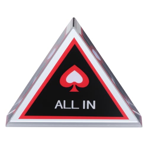 DOITOOL All in Button Poker Dealer Button Triangle Glass All in Chips, Poker Table Numbers Markers, Table Game Supplies for Party, Double Sided, 2.75 X 2.75 X 0.39 Inches