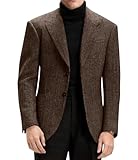 Mens Sport Coats and Blazers Formal Dark Brown Mens Dress Jacket Retro Herringbone Tweed Wool Suit Jacket Men for Wedding XS