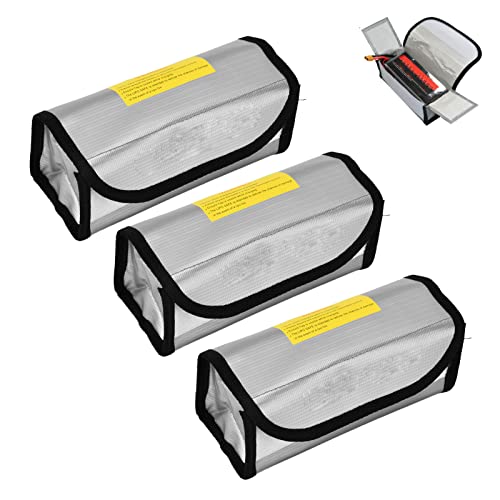 KooingTech 3 bolsas de Lipo Safe Bag, bolsa de batería ignífuga, bolsa de protección de seguridad para carga y transporte