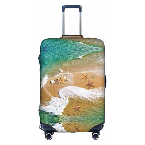 Housse de bagage blanche XL avec motif étoiles de mer et surf pour valise de voyage