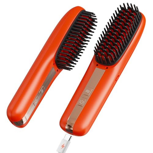 Cepillo alisador inalámbrico portátil para cabello miniatura 1