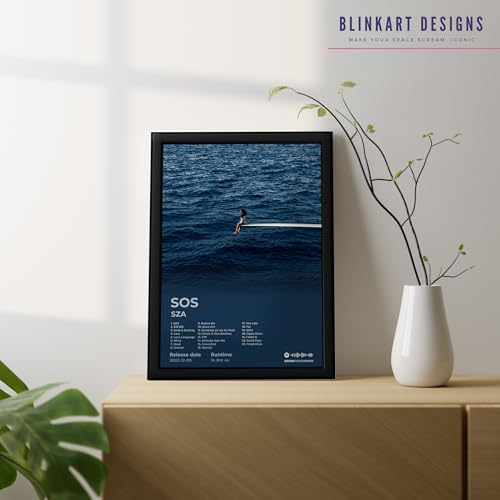 Image of BLINKART Ctrl - SOS Wall Photo Frames | Wall Art for Bedroom, Living Room, Studio or Office | Album Cover Print with Spotify Song Link QR Code | Gift for Fans - 8x12 In
