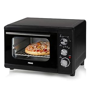 PRIMO PR251OV mini-oven 23 l, vrijstaand, 1380 W, 80-230°, boven- en onderwarmte, timer 60 min, incl. bakplaat, kruimelplaat en grillrooster, zwart