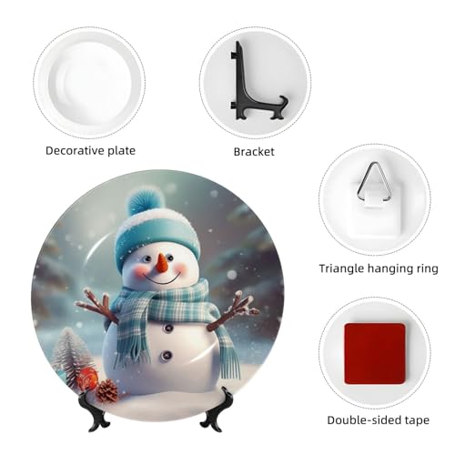 Bonhomme de neige en porcelaine anglaise, cadeau artisanal unique