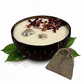 Bougie parfumée artisanale en noix de coco – Cire de soja 100% végétale, ~40 h – VÃ...
