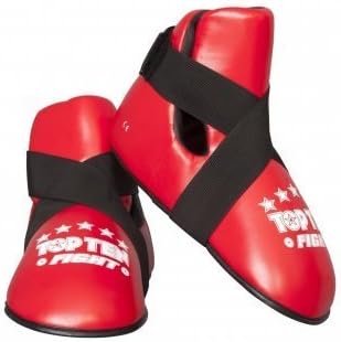 Playwell Top Ten Competition Vinyl Semi Contact Sparring Boots - Red