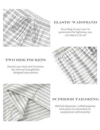 Image of Ekouaer Pajama Shorts for Women Soft Comfy Lounge Shorts Drawstring Pj Shorts Short Pajama Bottoms with Pockets S-XXL