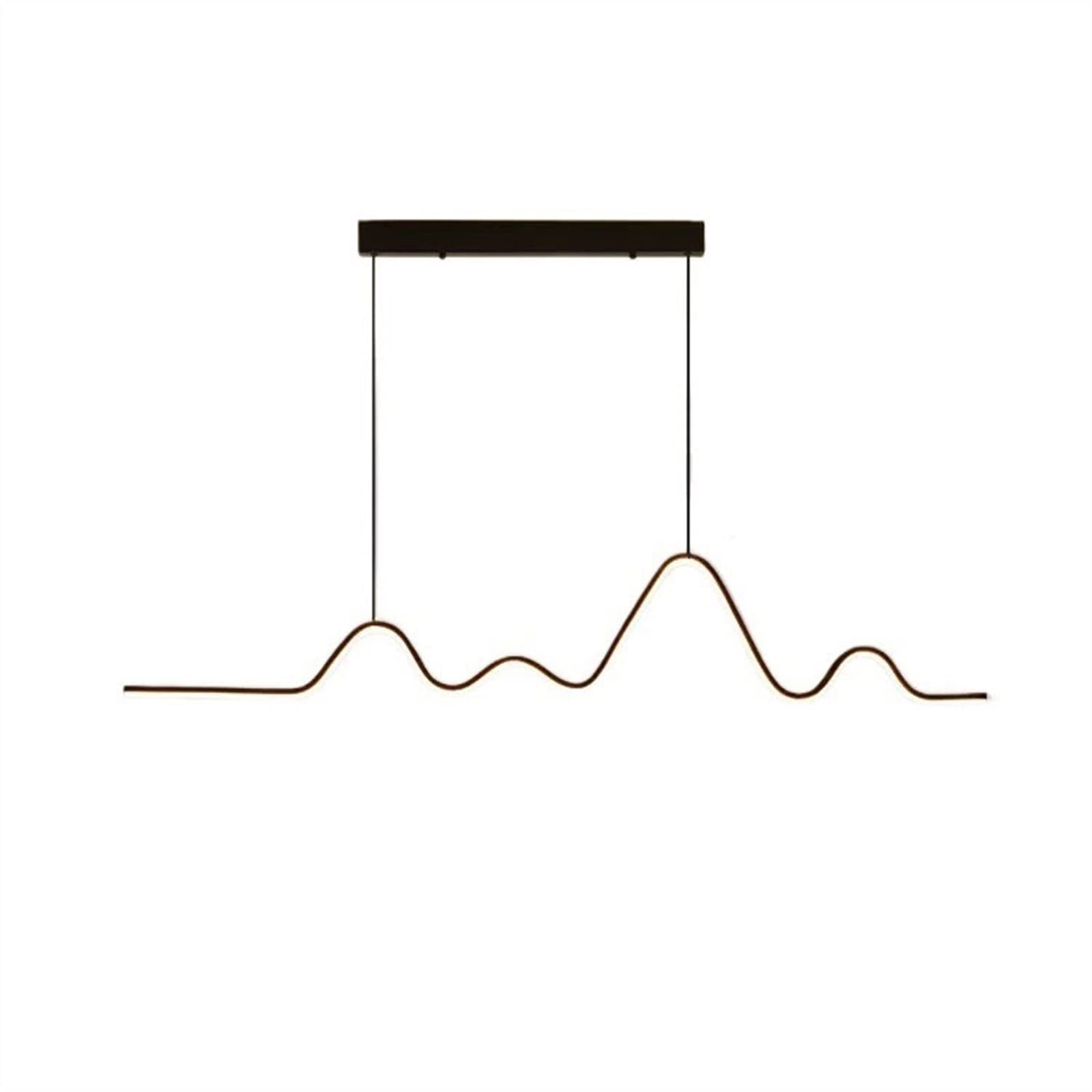 Kx9Lb8d Hanging Lights Modern Minimalist Restaurant Bar Pendant Lamp Wavy Strip Three Color Variable Light Illumination