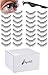 Linyuthia 16 Pair Reusable Self Adhesive Eyelashes Waterproof Stable False Lashes Self Stick Easy to Apply False Eyelashes with Tweezers for Women Natural No Eyeliner Look, Black(Natural Style)