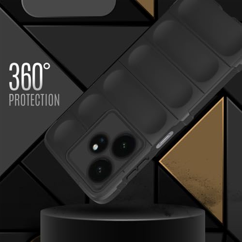 Image of Liquid Silicon Back Cover Case for Realme GT 7 5G / GT 7T 5G / GT 7 Dream Edition Shockproof Military Grade Protection with Shockproof 10X Bumpers Micro-Fibre Cloth On Inner Side - Black