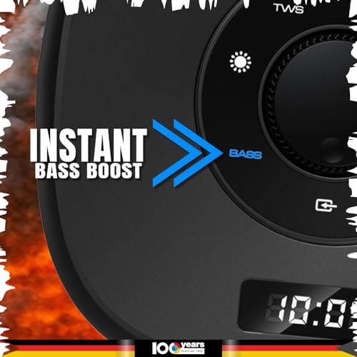 Image of Blaupunkt Rock & Roll 100W Party Speaker with Dual 6.5'' woofers, Dual Pool Lightning Mode, Mic /Guitar Input, Bass Boost, TWS, Perfect for Karaoke, Music & Home Parties (R.A.V.E)
