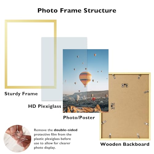 Image of JCJMY 15x20 Picture Frame Gold for Poster Photo Picture, Horizontal and Vertical Formats for Wall Hanging, 15 x 20 inch Wall Gallery Poster Frame for 15 by 20 Photos Posters, Gold