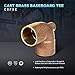 Supply Giant CFCT1218 Cast Brass Baseboard Tee Fitting with Solder Cup to Female Thread Connection and Solder Cup Branch, 1/2