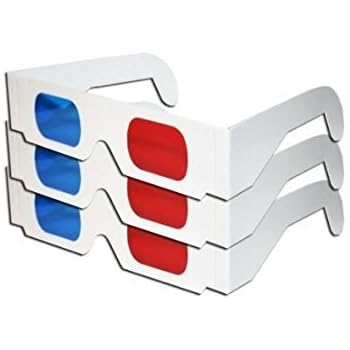 Amazon Com Red Blue White Cardboard Glasses 3 Pairs Made In Us Electronics