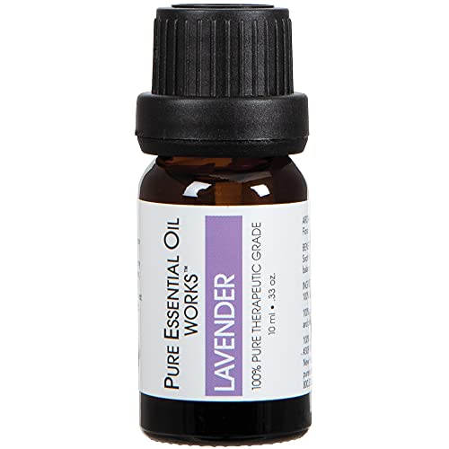 Pure Essential Oil Works Lavender Oil, 100% Pure, Natural, Paraben-Free and Therapeutic Grade with Euro-Style Dropper, 10 ml/0.33 oz.