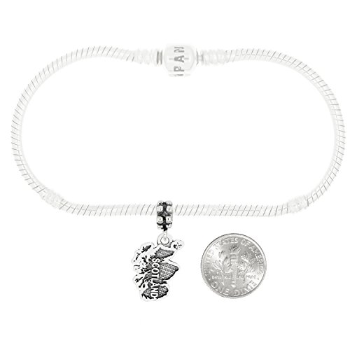 LGU Sterling Silver Oxidized Scotland Map Dangle Bead Charm2