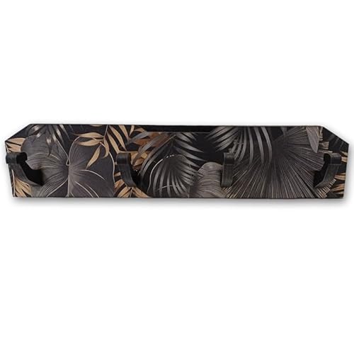 Genérico Perchero de pared de elegante diseño en colores negros y dorados. Dispone de 4 gachos de original diseño.