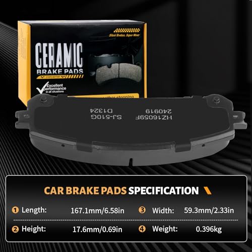 Image of D1324 Premium Replacement Front Brake Pad Set Fit For Toyota Sienna Highlander 2008-2019,Sienna 2011-2023, For Lexus RX350 2010-2022,RX350L /RX450hL 2018-2022,NX250 /NX350 /NX350h 2022-2023
