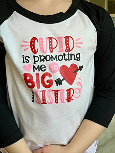 Bump and Beyond Designs Girls Promoted to Big Sister Valentine's Shirt Toddler Kids Raglan4
