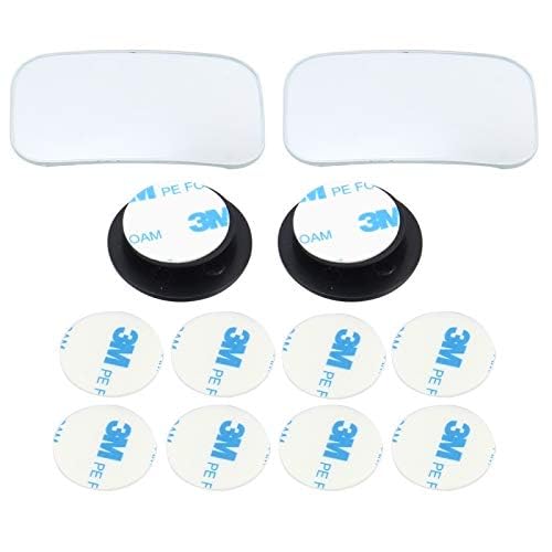Image of Blind Spot Mirror, 360 Adjustable, Convex Glass, Waterproof, Universal Fit for Cars & SUVs, Black (3R-054)