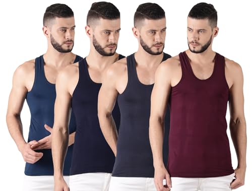 Image of Dollar Lehar Men Combed Cotton Round Neck Vest -Colour May Vary