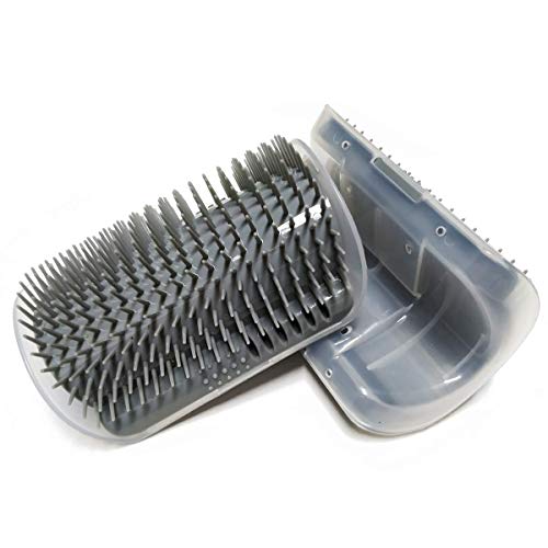 2 Pack Soft Cat Brushes, Wall Corner Massage Comb, Grooming Scratcher Tool for Cats, Kittens and Dogs(Gray)