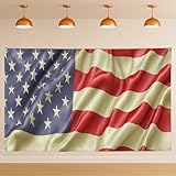 Toile de fond vintage patriotique, décoration murale du jour de l'indépendance des États-Unis, drapeau américain, intérieur/extérieur, pour fête de photomaton du 4 juillet, 180 x 109 cm