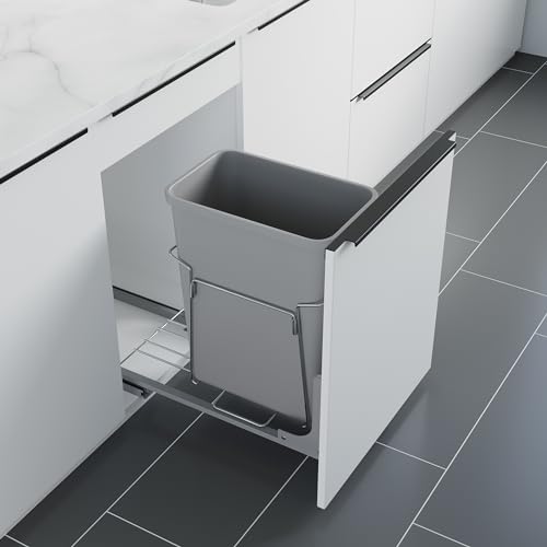 Contenedor de basura extraíble Dowell con kit de montaje y puerta gris