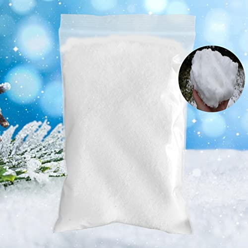 su-xuri Poudre De Neige Instantanée, Flocon De Neige De Simulation Fausse Neige Recyclable Non Toxique Neige Artificielle De Décoration pour Noël pour Parc, Vacances, Décoration De Fête,50G Cover
