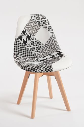 Regalos Miguel - Sillas Comedor - Silla Synk Patchwork - Patchwork Blanco y Negro