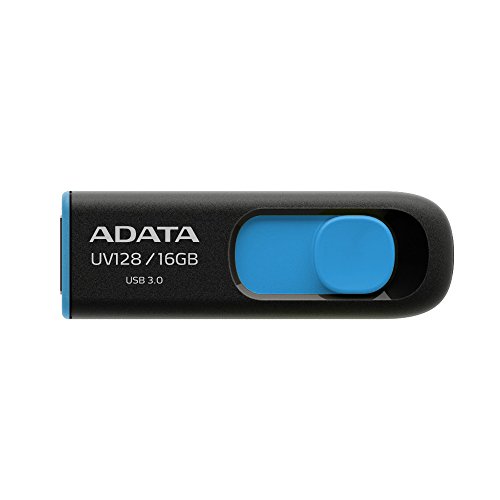 ADATA Technology USB3.0直付型フラッシュメモリー DashDrive UV128 16GB (ブラック+ブルー) AUV128-16G-RBE