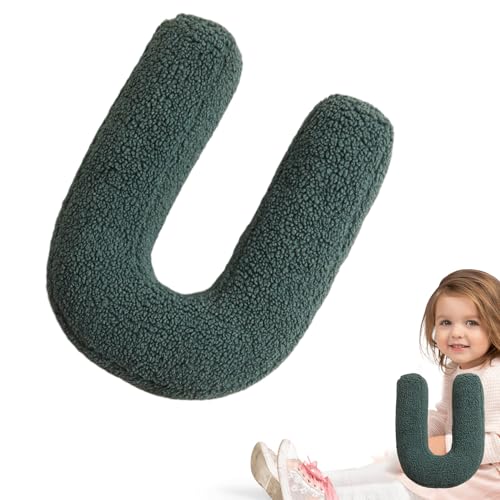 Glugahrif Cojines rellenos con letras inglesas, exquisitos cojines con diseño de 26 letras, cojín de sofá de felpa, cómodo y suave cojín de lanzamiento para familia, amigos, niños