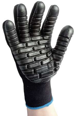 Anti-Vibration Gloves, L, Black, PR