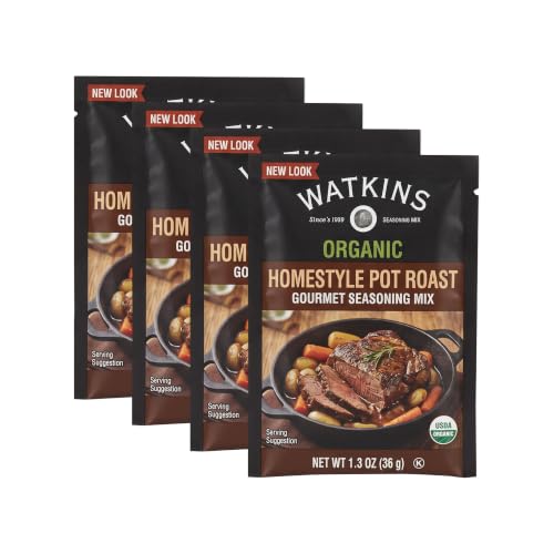 Watkins Organic Gourmet Seasoning Mix, Pot Roast, 1.3 Oz. Pouch, 1 Count (Pack of 4)
