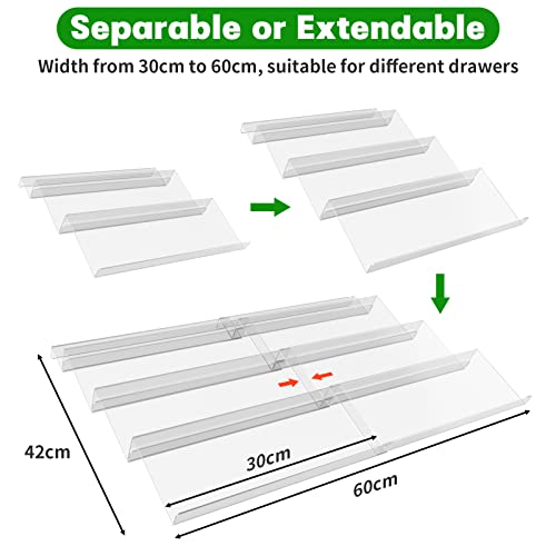 Withosent Gewürzregal Schublade, von 30 bis 60cm Ausziehbar Gewürzeinsatz Schublade aus Acryl, Gewürzschublade… - Image 5