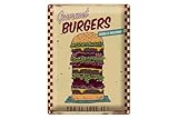Femer Cartel de chapa con texto 'Reklame', 30 x 40 cm, diseño de hamburguesas gourmet