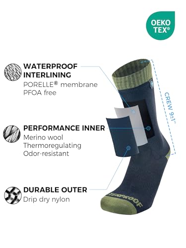 Image of DexShell Waterproof Socks - Merino Wool Lined, Breathable Membrane | Waterproof below cuff, merino wool inner for cold wet walks and hikes