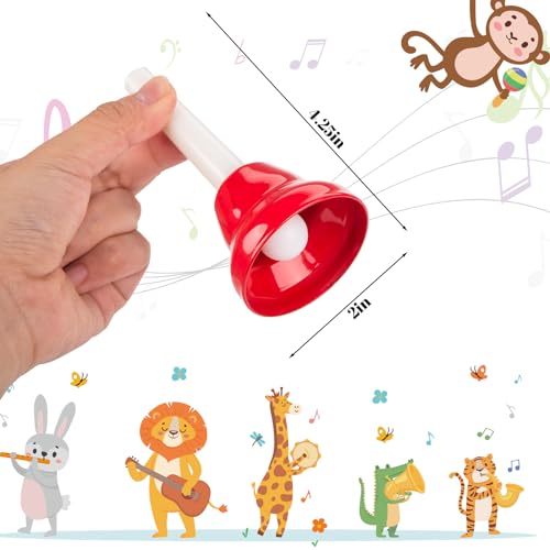 image for AMOR PRESENT Hand Bells for Kids,Toddler Musical Instruments 8 Notes D