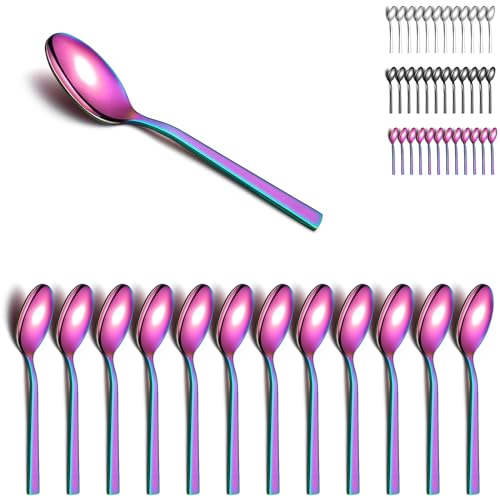 Berglander Color Teelöffel 12-teiliges Set, titanfarben beschichteter Edelstahl-Kaffeelöffel, Espressolöffel, Dessertlöffel, ideal für Zuhause, Restaurant, Hotel, Hochzeit, Party, spülmaschinenfest
