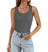 WIHOLL Womens Ribbed Tank Tops 2024 Summer Scoop Neck Slim Fitted Tops Casual Basic Knit Sleevele...