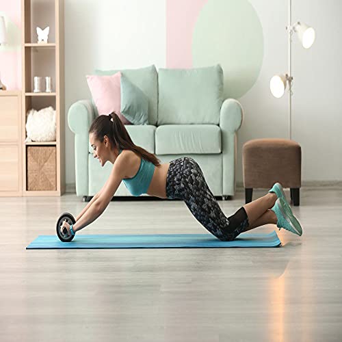 PhysioRoom Ab Roller Exercise Wheel with Auto Return - Chest, Arms, Shoulder & Abdominal Wheel Roller Workouts | Core Strength Training Equipment with Broad Spinner Design for Stability - Image 2