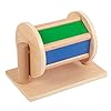 MIORIO Holz Textiltrommel Montessori Mirros Spinning Drum – Holz Babyspielzeug – Baby Developmental Tooller