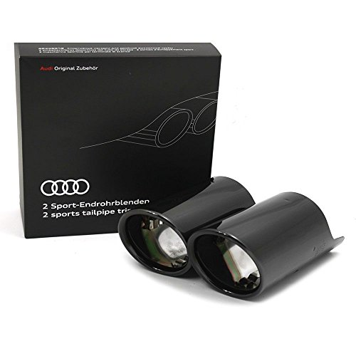 Salidas de escape Audi Q2 doble flujo izquierdo paneles silenciosos negro cromado original