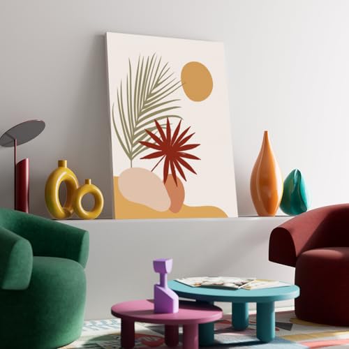 Tableau boho botaniques chic rouge marron orange vert sauge pour deco murale hyidecorart - 4