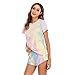 CUYOC Shorts De Manga Corta Tie-Dye Traje De Dos Piezas Servicio Informal...