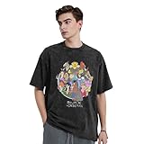 BoJack Sitcom Horseman Animated Men's Vintage Oversized T Shirt Cotton Graphic Short Sleeve Crew Neck Tee Shirts Casual Tops Black X-Large