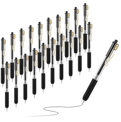 Aozora 20 bolígrafos gel punta fina tinta negra miniatura 7
