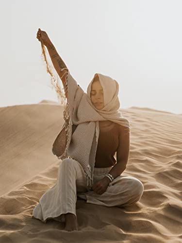 Teema Large Turkish Beach Towel - 100% Turkish Cotton - Sand Free - Fast Drying - Versatile And Multi-Use - The Waffle Weave (Silver) #TOP2