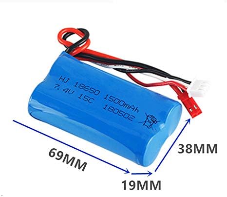 Miniatura 2 de 7.4 V 1500 mAh batería de iones de litio JST enchufe para HUANQI HQ957 948 848 MJX F45 T23 RC coche doble caballo 9118 RC helicóptero paquete de 2