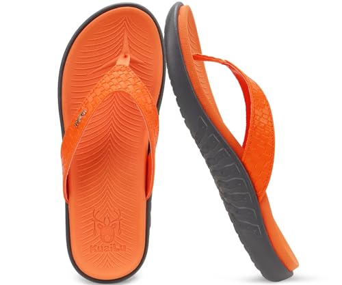 Image of KuaiLu Womens Flip Flops Arch Support Yoga Mat Cushioned Thong Sandals | Ladies Comfortable Walking Slides For Plantar Fasciitis Slip On Indoor Outdoor For Summer